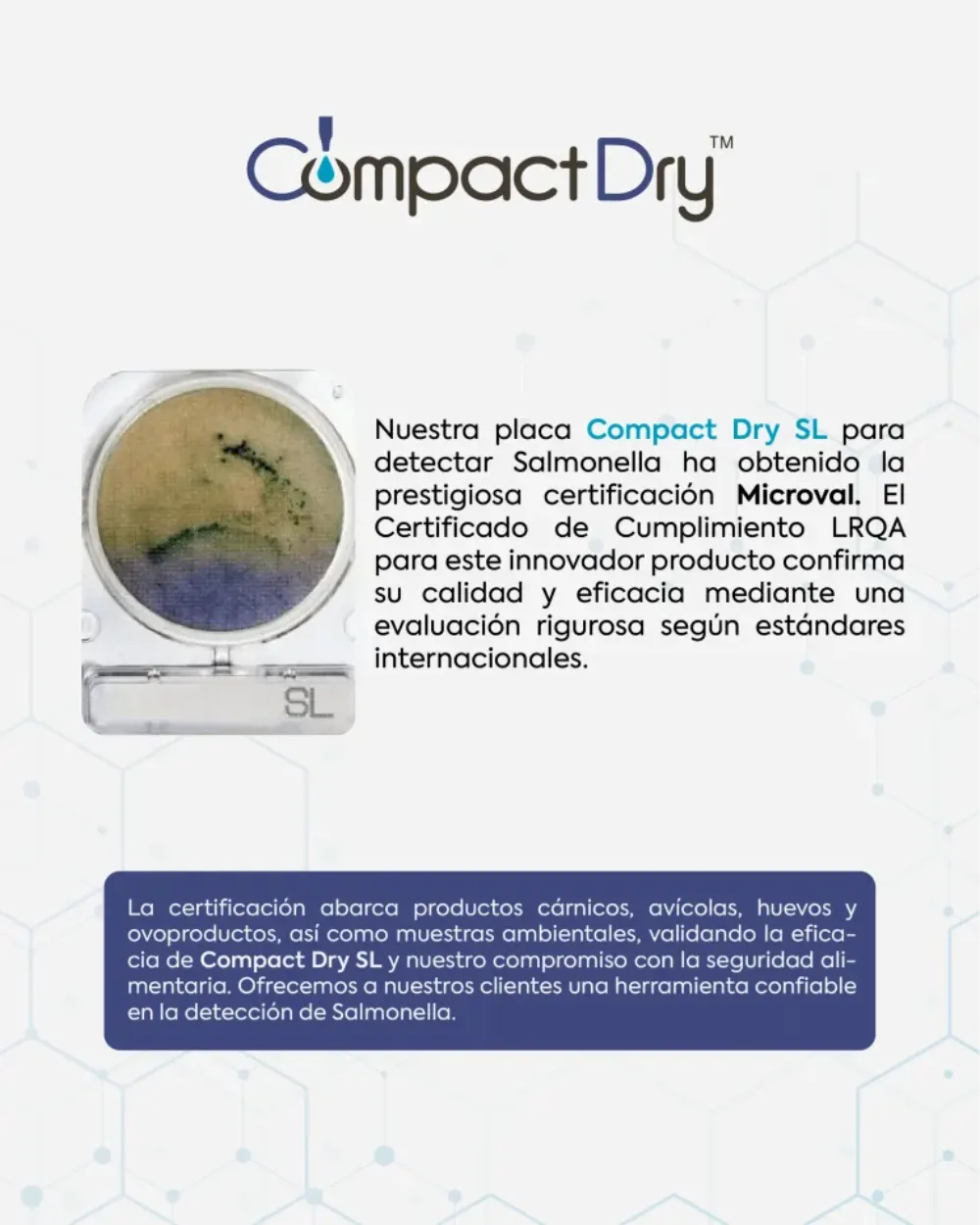 Certificación MicroVal y cumplimiento LRQA de Compact Dry SL